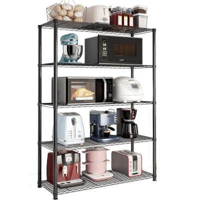 China Kitchen Appliances Durable Waterproof Storage Rack Heavy Object Stacking Rack Living Room Metal Storage Shelf for sale