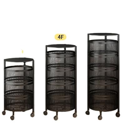 China Hot Selling Viable Metal Storage Racks Rotating Rotating Fruit Racks Kitchen Display Stand for sale