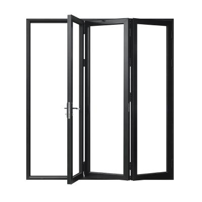 China OEM Acceptable Large Screen OEM Acceptable Modern Aluminum Bifold Door Powder Glass Barrier Vented Outdoor Restaurant Patio Garage Folding Folding Door for sale