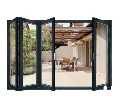 China Folding Screen Energy Saving Australia Certificated Double Glass Aluminum Bi-Fold Doors With Factory Direct Reasonable Price for sale