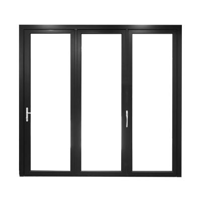 China Low MOQ Electric Screen Double Garage Door Folding Glass Stained Glass Modern Entry Doors for sale