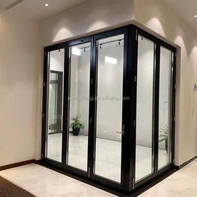 China Australia standard corner resistance screen door thermal broken thermal broken aluminum framed glass bifold doors folding doors for sale