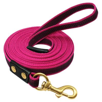 China Custom DETACHED Logo Dog Tracking Lead With pp webbing, anti slip handle dog leash for training for sale