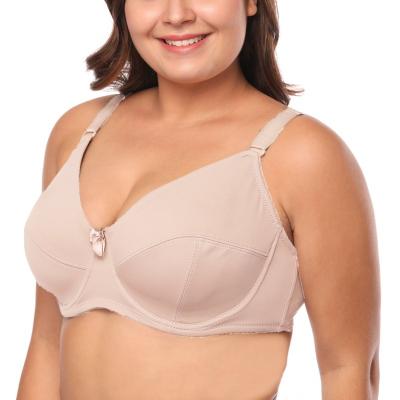 China Minimizer Plus Size 36-48 Plus Size Women's Bra E-F Classic Solid Double Density Full Cup C D DDD Underwear Viable Comfort Full Cup Mother Lingerie Bra for sale