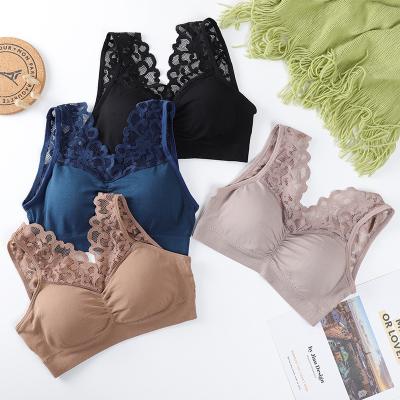 China Sexy Lace Underwear Breathable Seamless Bras For Women Push Up Bra One Size Bra Vest Crop Top For Female for sale