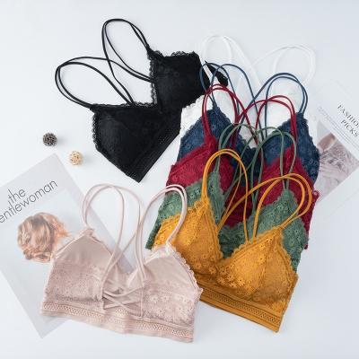 China 2021 fashion transparent soft bra push up beauty sexy women's sexy women's underwear lace bra embroidery lingerie for sale