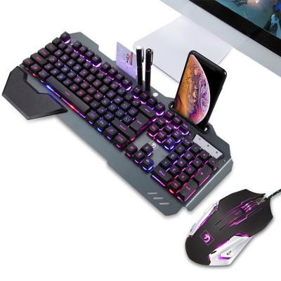 China Lightweight Metal Ergonomic RGB Metal Base Computer Wired Gaming Mouse K618 Combo Keyboard for sale