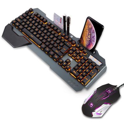 China Xinmeng K618 RGB Gaming Metal Backlit Cable Combo Computer Keyboard and Mouse Mouse for sale