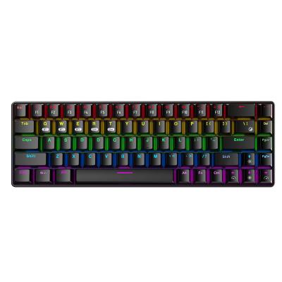 China Anti-ghosting Anti-ghosting 68 Keys PBT Keycap Blue Tooth Wired 2.4G RGB Radio Mechanical Keyboard 60% Layout for sale