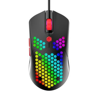 China Honeycomb Computer Gamer 12000DPI Honeycomb Drivers USB 7D RGB Lightweight Optical Gaming Wired Mouse for sale