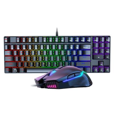 China Double Color Injection ABS Keycap Waterproof USB Gaming Mechanical Combo Wired Keyboard And Mouse for sale