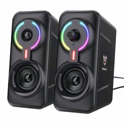 China Onikuma L6 Colorful BT 2.0 Gaming Video Game LED Table Video Light Wired USB Power RGB Gaming Computer Speaker Box for sale