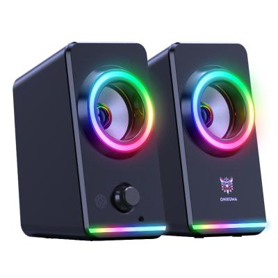 China Gaming Video Game New Design Fingerprint Control Visual Lightweight USB RGB Subwoofer Wired Computer Laptop Speaker for sale