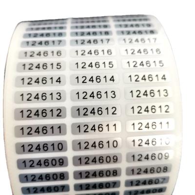 China Wholesale Waterproof Factory Brand Ror Tools Silver Serial Number Labels Serial Number Sticker for sale