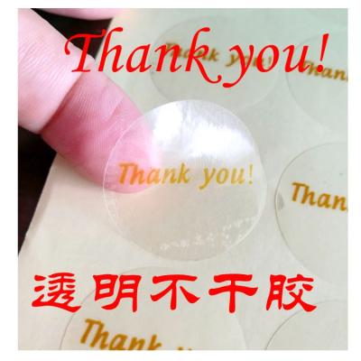 China Waterproof Thank You Stickers Transparent Stickers Thank You Labels Packaging Seal Sticker for sale