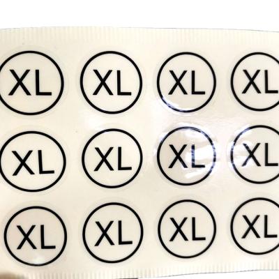 China Waterproof Clothing Stickers Labels For Clothing Factory Wholesale Transparent Size Stickers for sale