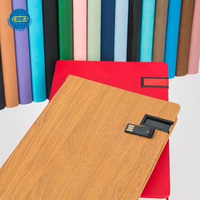 China Environmental Hardcover Book Diary Organizer Planner A5 Notebook with USB Flash Drive for sale