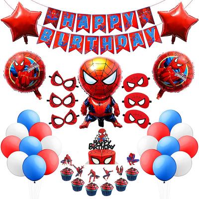 China Fashionable Spider Man Balloons Set Party Happy Birthday Party Decoration Toy Balloon for sale