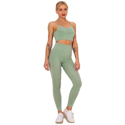 China 2021 European and American women's yoga fitness bra sports suit new breathable sling yoga leggings border running women for sale