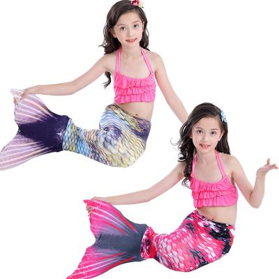 China Girl Anti-Static Mermaid Tail Mermaid Tail Collar Shoulderless Swimwear Girl Swimming Swim Wear for sale