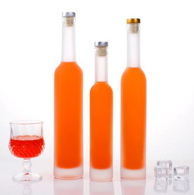 China Beverage Stored Customized Transparent Round 200ml 375ml 500ml Ice Glass Wine Bottle for sale