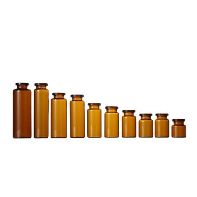 China Factory Customized Amber Glass Bottle Vial Glass Bottle Medicine Brown Cosmetic Pharmaceutical Liquid Glass Jar for sale