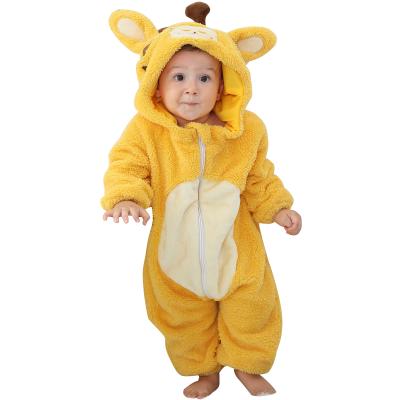 China 100% Polyester Michley OEM Baby Wear Giraffe Thicken Clothes Long Sleeve Winter Boys Rompers and Overalls Rompers for sale