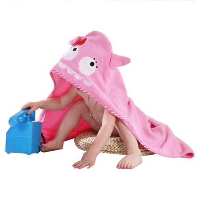 China MICHLEY QUICK DRY Cotton Pink Cartoon Style Girls Hooded Towels for sale