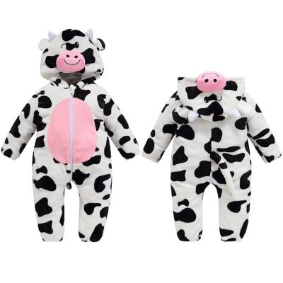 China Handsome Autumn Winter Cartoon Party Cow Baby Flannel MICHLEY Suit for sale