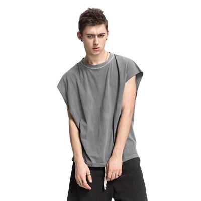 China Wholesale Fashion Breathable Simple Cotton Fit Fashion Gym Sleeveless T-Shirt White For Fitness Custom Mens Mens Logo Tees Sweatsuit for sale