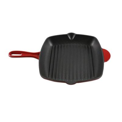 China Sustainable Round Cast Iron BBQ Grill And Griddle Pan Black Grill Pan for sale