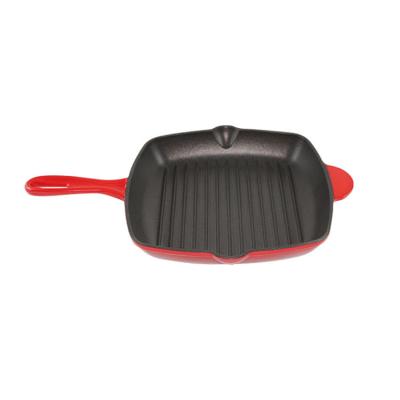 China Real Factory Sustainable Cast Iron Steak Grill Pan OEM Service Frying Griddle Pan for sale