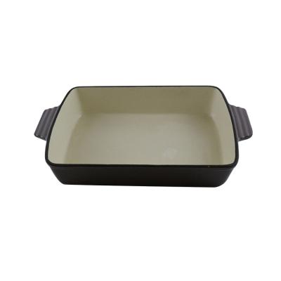 China Iron Casting Sustainable Private Label Bakeware Enameled Cast Iron Pan Pan Roasting Bread Mold for sale