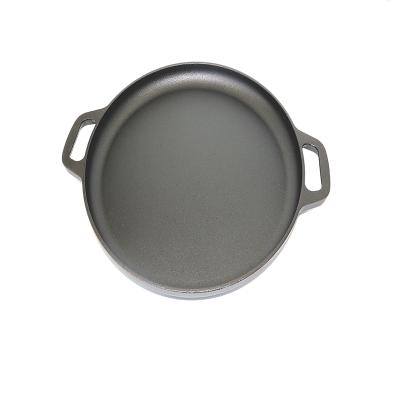 China Sustainable Round Pre Seasoned Pancake Pan 35cm Cast Iron Pizza Pan for sale