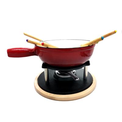 China Ideal viable for a cheese or chocolate enamel melting fondue pot for sale