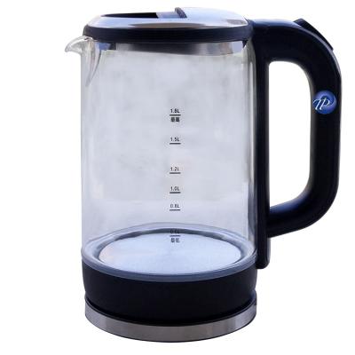 China 360 Degree Rotating Base 1.8L Electric Glass Water Kettle For Tea Or Coffee With S/S Lid for sale