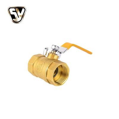 China General Brass Valve Factory OEM 25mm Yellow Body Handle Internal Thread 2-inch Brass Ball Valve for sale