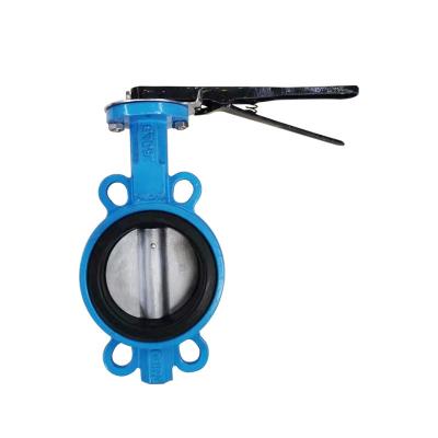 China General Wafer type butterfly valve D71X manual cast iron soft seal slow closing butterfly valve for sale