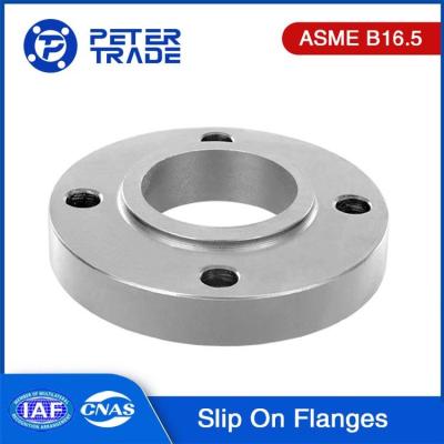 China ASME B16.5 SO Flansas A105 / A694 F52 / F65 / Q235 Acero al carbono forjado Deslizamiento en la brida Clase 150LB SORF en venta