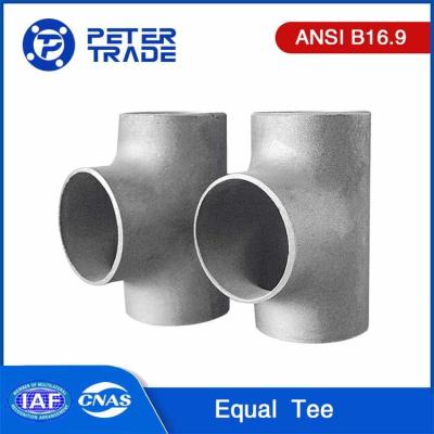 China ASME B16.9 Carbon Steel Equal Tee / Straight Tee Fitting 1/2 inch tot 48 inch SCH40 A234 WPB Te koop