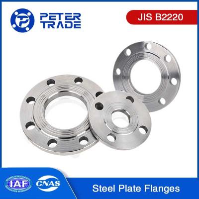 China Flanges de placas de acero al carbono/acero inoxidable de cara plana/cara elevada JIS B2220 10K 10A-1500A Para la industria de la energía y la calefacción en venta