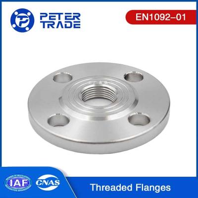 China EN1092-01 Tipo 13 PN16 Cs A105 Flancas roscadas de acero al carbono THRF cara elevada/cara plana para sistemas de tuberías industriales en venta