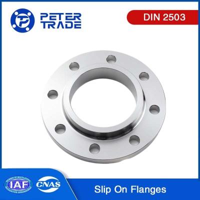 Chine DIN 2503 PN25 SO FF Slip On Flange Flanches en acier inoxydable / acier au carbone A105 pour pipeline pétrolier et gazier à vendre