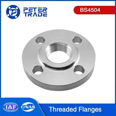 China Flange de tubería roscado de acero inoxidable BS4504 PN 25 4 pulgadas Flange roscado con cara elevada 304/314/316 en la industria del agua / energía en venta