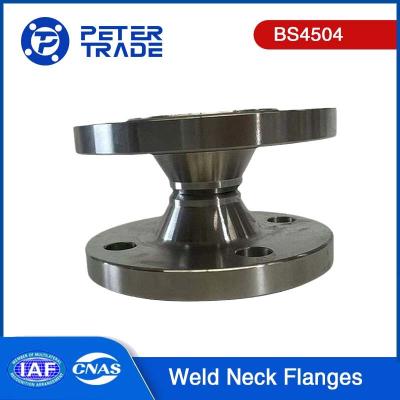 China 4 inch Carbon Steel Weld Neck Flanges BS4504 Weld Neck Raised Face WNRF Flanges PN 25 Code 111 voor de olie en gasindustrie Te koop