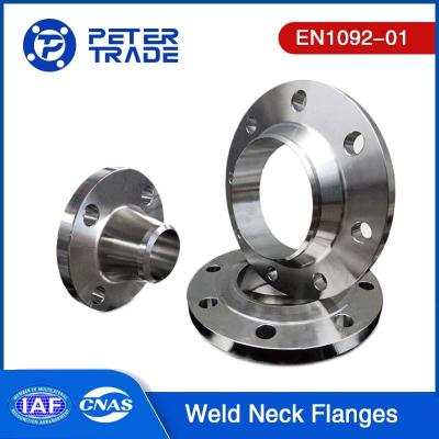 China EN1092-01 Flange de aço carbono soldado em tubos Tipo 11 PN 40 3 polegadas Flange de pescoço de solda face elevada/flange WNRF à venda