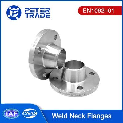 China EN1092-01 Flange de tipo 11 com pescoço A105 Flange de pescoço de solda de aço carbono PN 100 face elevada Flange de pescoço de solda/RFWN à venda