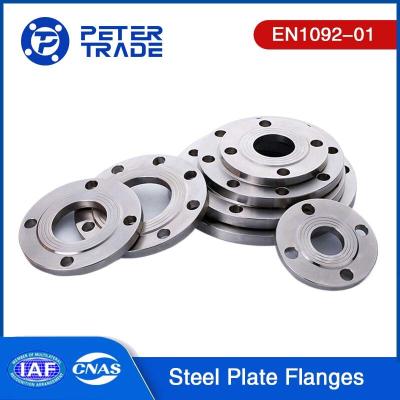 China Norma europea EN1092-01 ASTM A105 Flange de placa de acero al carbono PN16 PLFF/PLRF para aplicaciones industriales en venta