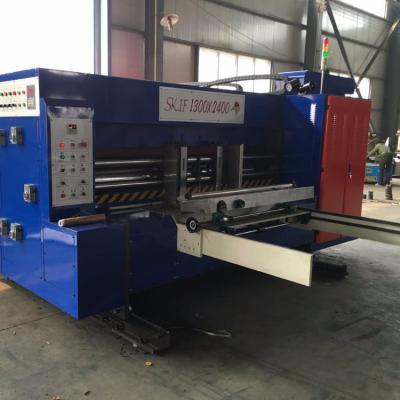 China Building Material Shops Lead Edge Corrugated Cardboard Feeding Flexo Printing Slotting Rotary Die Cutting Machine for sale