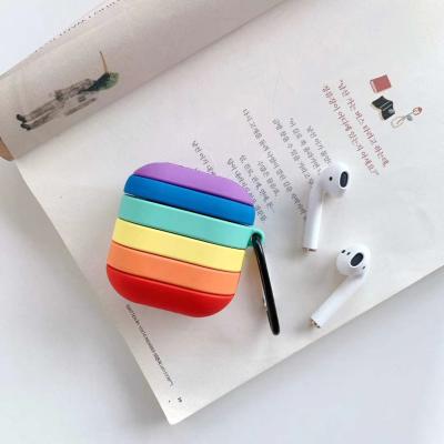 China Cute Protable 3D Rainbow Silicone Lovely Soft Shell Cover Case For Airpods 1 pro 2 case for sale